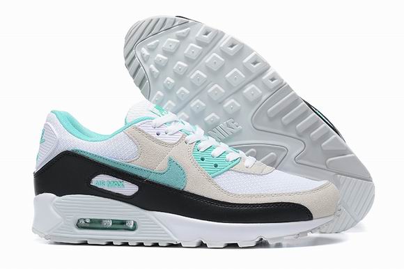 Cheap Nike Air Max 90 Grey White Tiffany Blue Men's Shoes-87